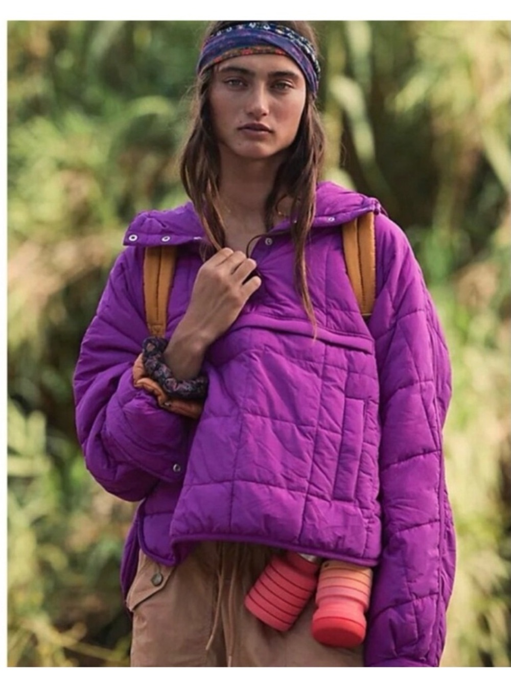 Free People Packable Pippa Pullover - Vivid Violet size L